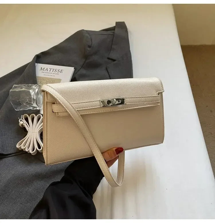 2025 New Designer Shoulder Bag Genuine Leather Crossbody Purse for Women Fashion Casual Office Handbag with Gold Chain Strap