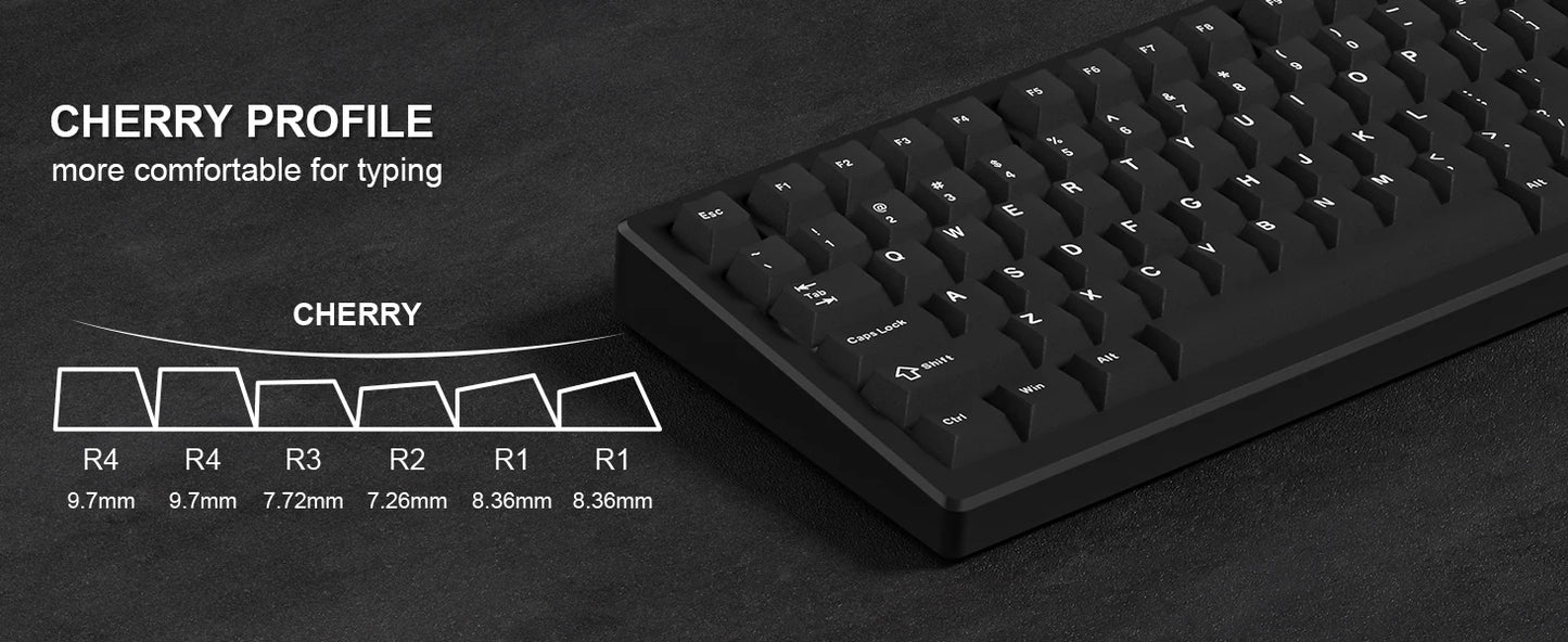 Womier 122 Keys Retro Black PBT Keycap Double Shot Cherry Profile Key caps for Cherry MX Switches Mechanical Gamer Keyboard