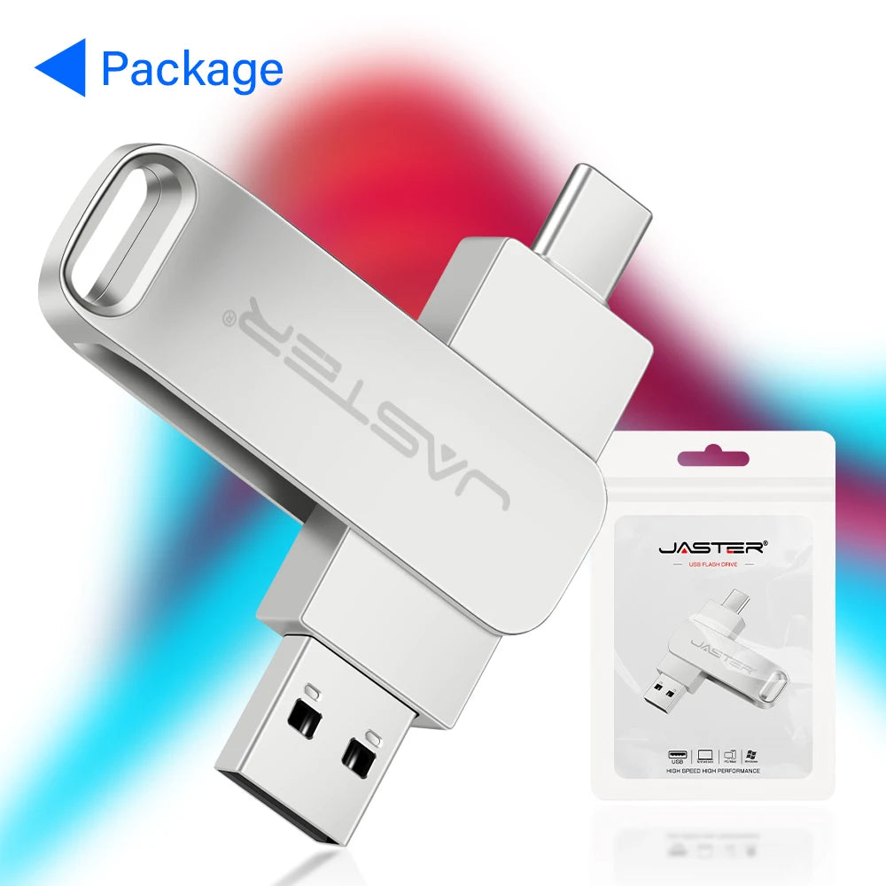2 in 1 Otg TYPE-C USB-C Flash Pen Drive Metal Memory Stick Usb 2.0 Flash Disk 64G 2tb USB2.0 Dual C Pendrive flash drive 128gb