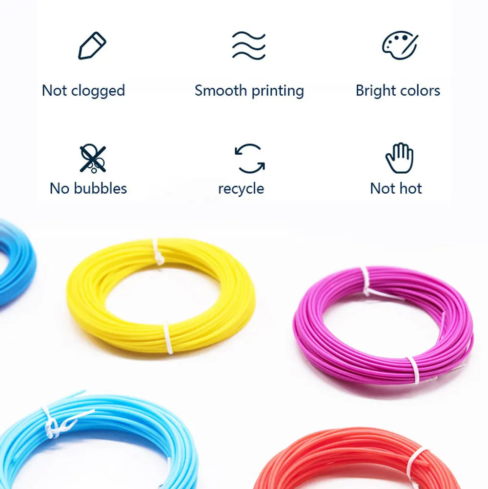 PCL Low Temperature 3D Pen Filament 1.75MM,Suitable For Low Temperature Children's 3D Pen, Bright Colors,Odorless and smokeless