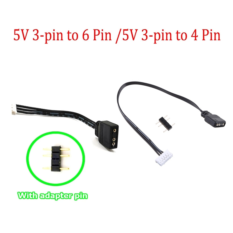 Fan Controller Adapter Cable 5V 3-pin To 6pin/ 4pin Converter 5V ARGB 3Pin to 4Pin 6Pin for Coolmoon Cool Moon Fans