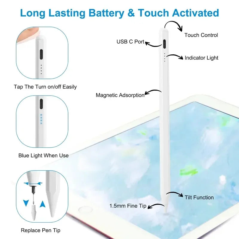 Stylus Pen for Android IOS Touch Screen Capacitive Pen for iPad Accessories for Apple Pencil Drawing Pen For Huawei Xiaomi Phone