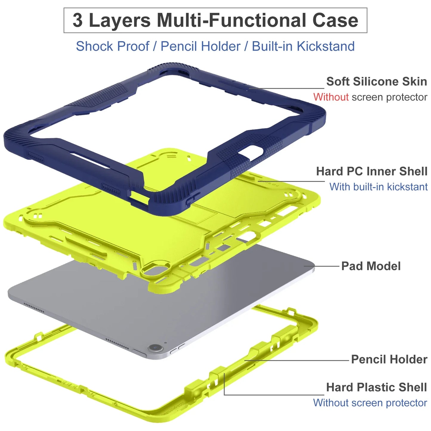 Armor Stand Back Case for IPad Air 13 Pro 13 Inch 2024 M2 M4 Tablet Cover for IPad Pro 12.9 2022 2021 2020 2018 Protective Cases