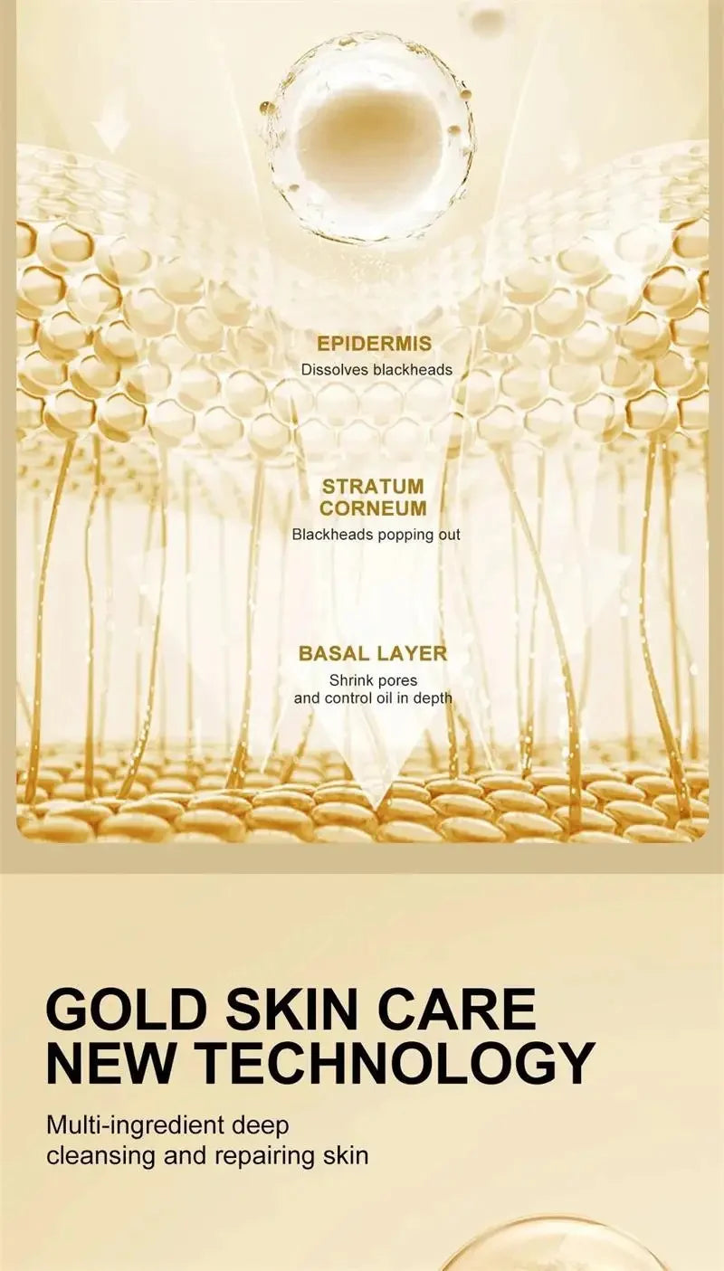 Gold Remove Blackhead Peel Mask Deep Cleansing Pore Dirt Cleansing Cosmetic Residue Exfoliating Cleansing Mask Oil Control Facia