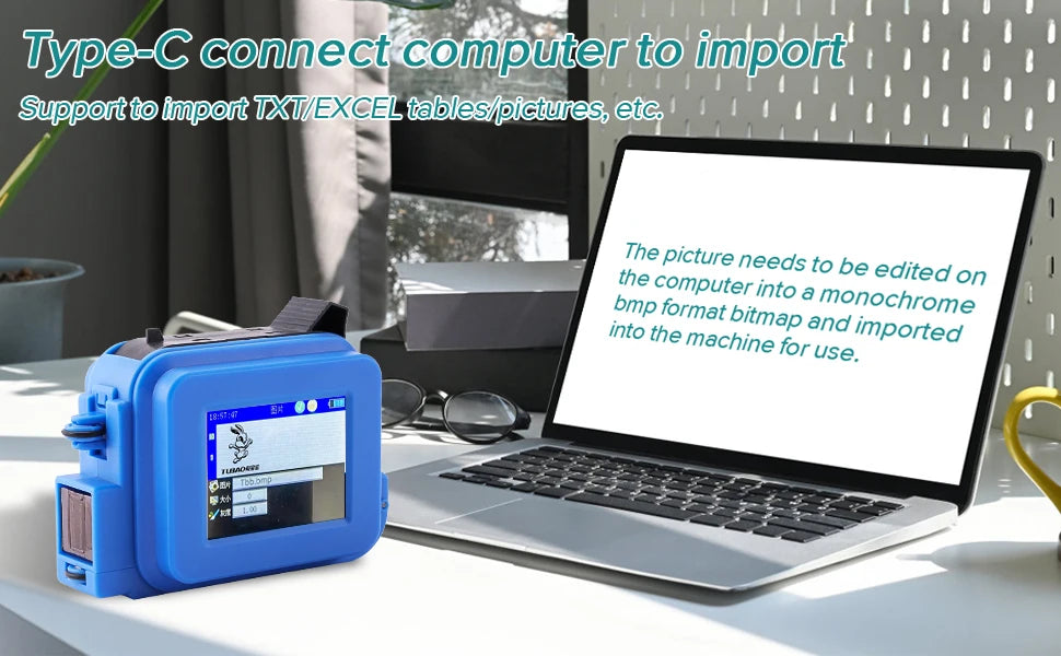 Mini Handheld Inkjet Printer with Fast-Drying Ink for Text QR Barcode Batch Number Logo Date Label Portable Coder Non-encrypted