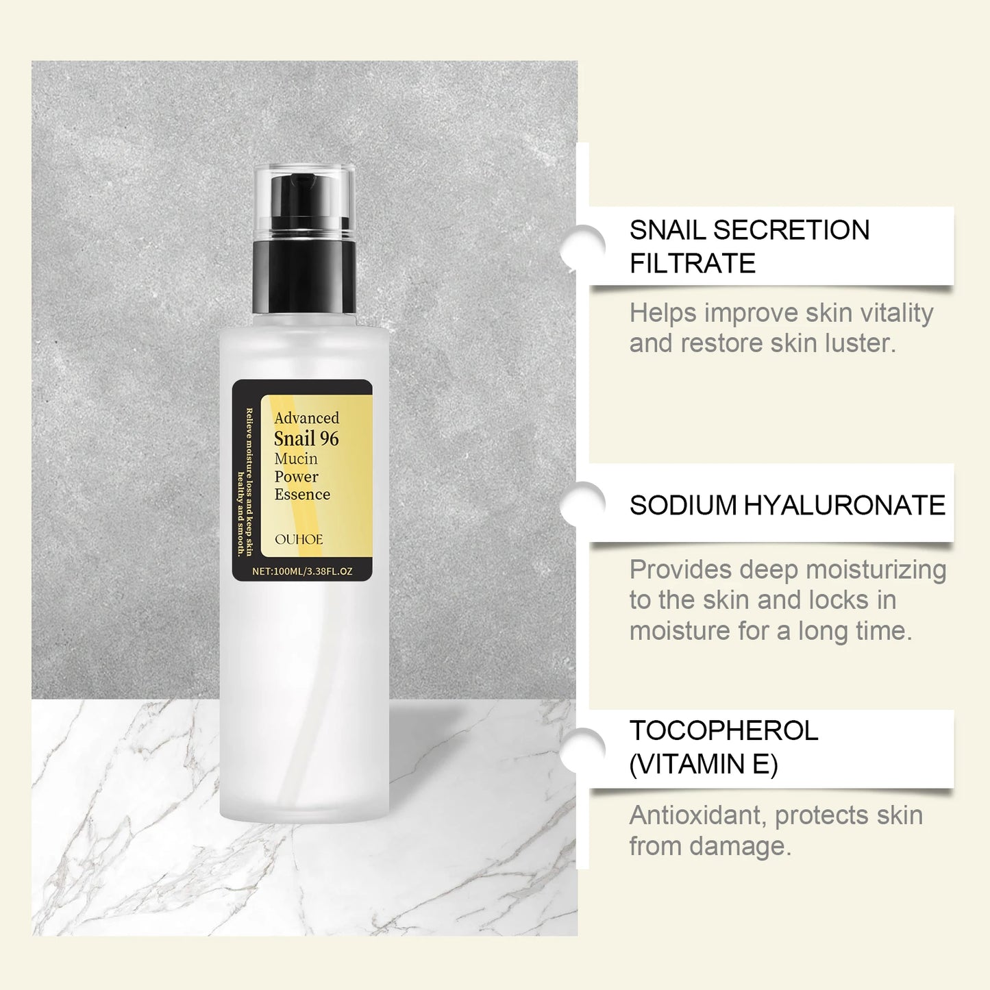 Advanced Snail 96 Mucin Power Essence Fading Fine Lines Moisturizing Lifting Firming Smoothing Nourishin Brightening Skin Care