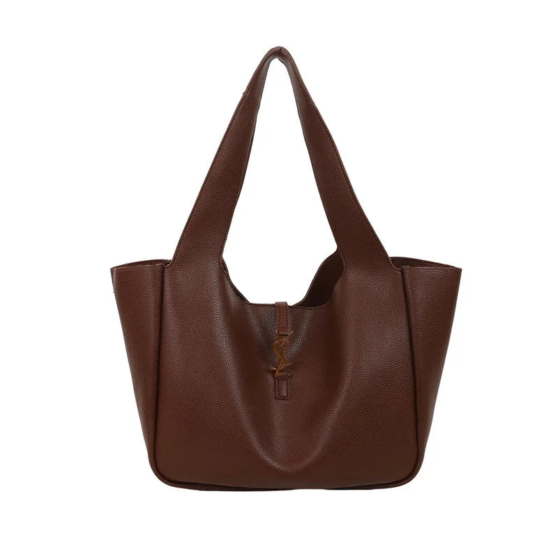 Luxury Shoulder Bag for Women 2025 - Minimalist Solid Color Tote, Spacious PU Leather Crossbody Purse, Elegant Underarm Handbag