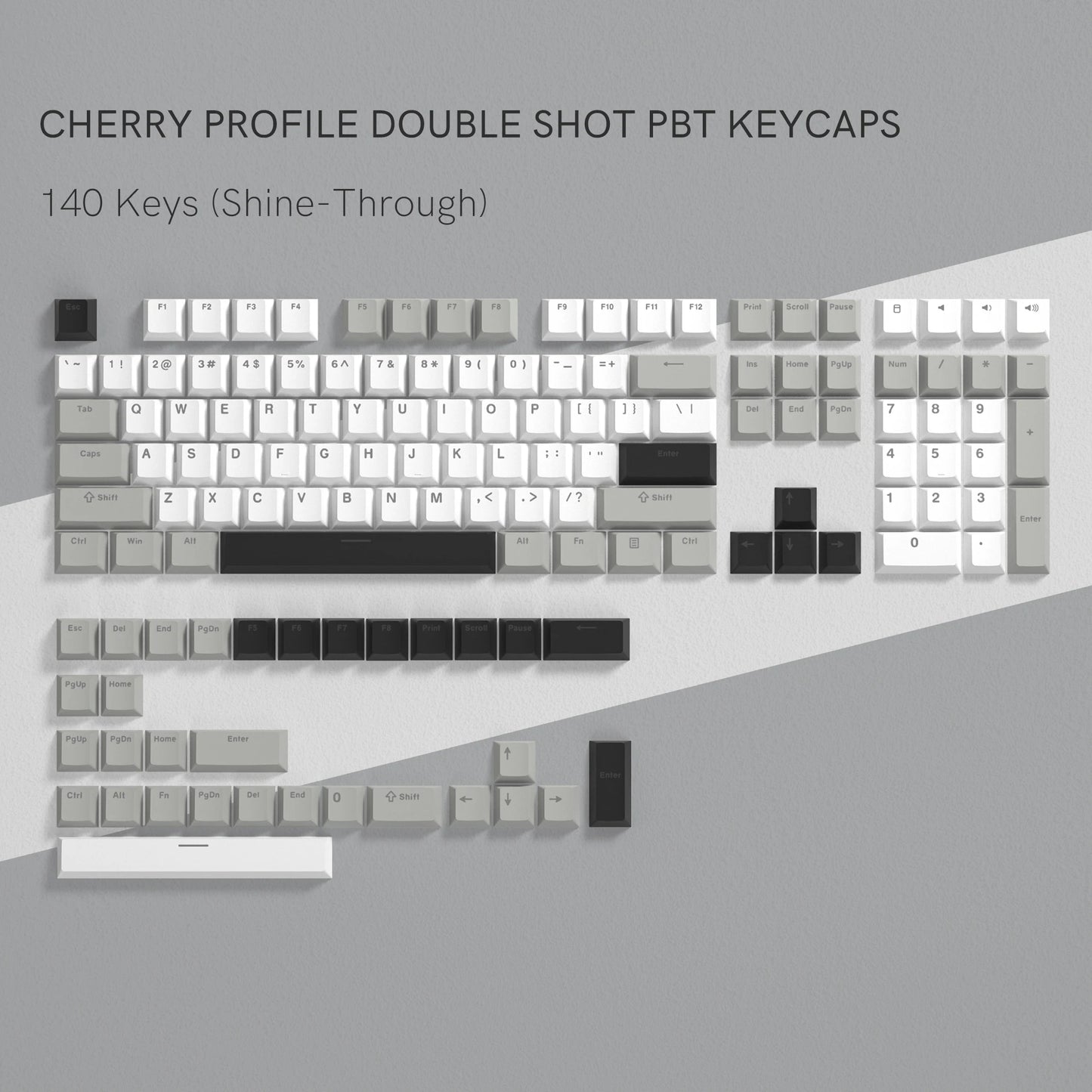 Womier 122 Keys Retro Black PBT Keycap Double Shot Cherry Profile Key caps for Cherry MX Switches Mechanical Gamer Keyboard