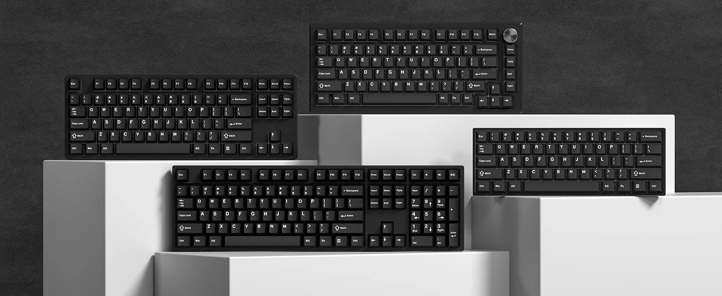Womier 122 Keys Retro Black PBT Keycap Double Shot Cherry Profile Key caps for Cherry MX Switches Mechanical Gamer Keyboard