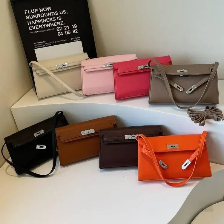 2025 New Designer Shoulder Bag Genuine Leather Crossbody Purse for Women Fashion Casual Office Handbag with Gold Chain Strap