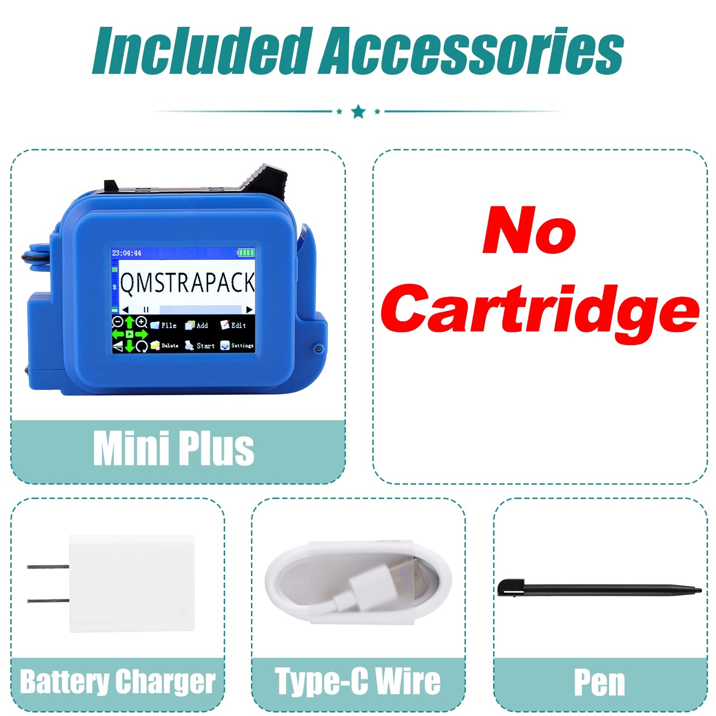 Mini Handheld Inkjet Printer with Fast-Drying Ink for Text QR Barcode Batch Number Logo Date Label Portable Coder Non-encrypted