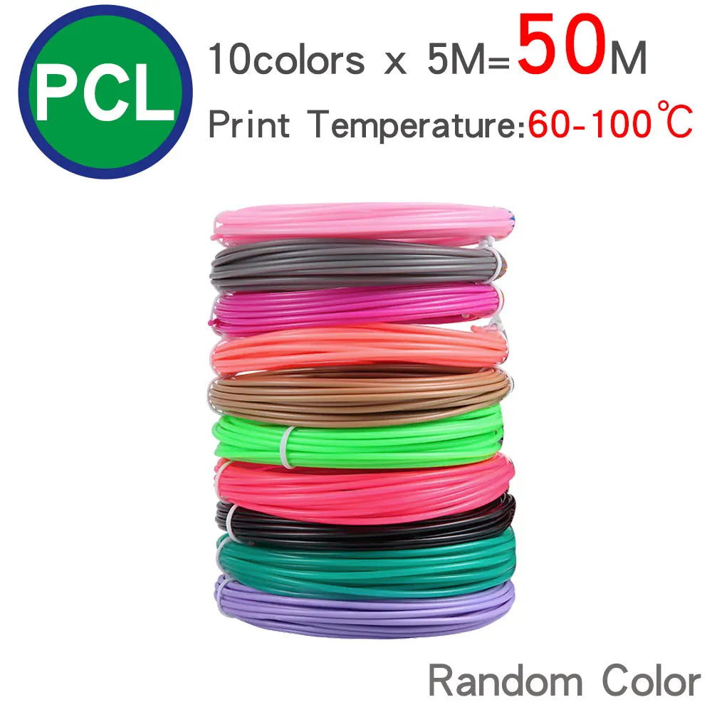 PCL Low Temperature 3D Pen Filament 1.75MM,Suitable For Low Temperature Children's 3D Pen, Bright Colors,Odorless and smokeless