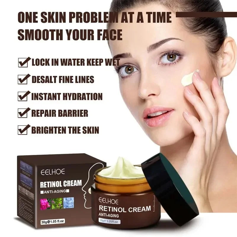 Retinol Anti Wrinkle Face Cream Set Anti-Aging Firming Lifting Fade Fine Line Serum Smooth Skin Whitening Moisturizing Skin Care