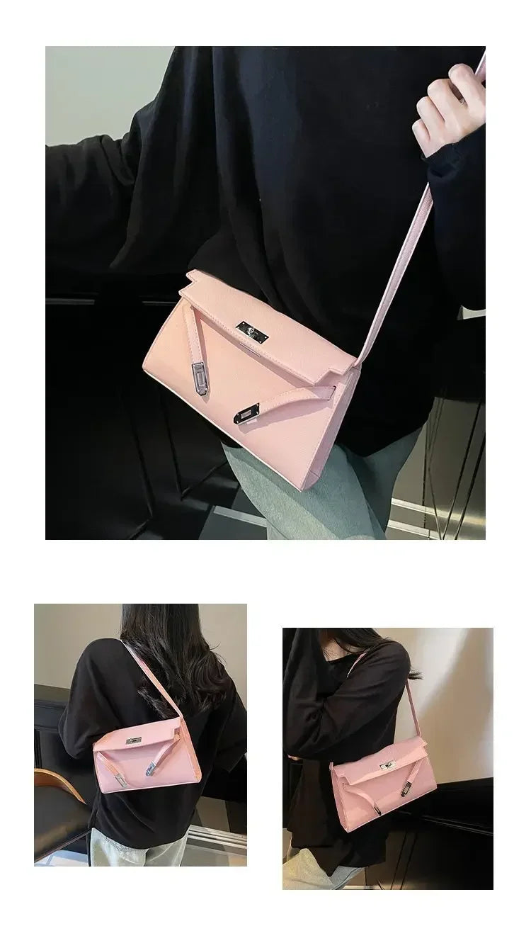 2025 New Designer Shoulder Bag Genuine Leather Crossbody Purse for Women Fashion Casual Office Handbag with Gold Chain Strap