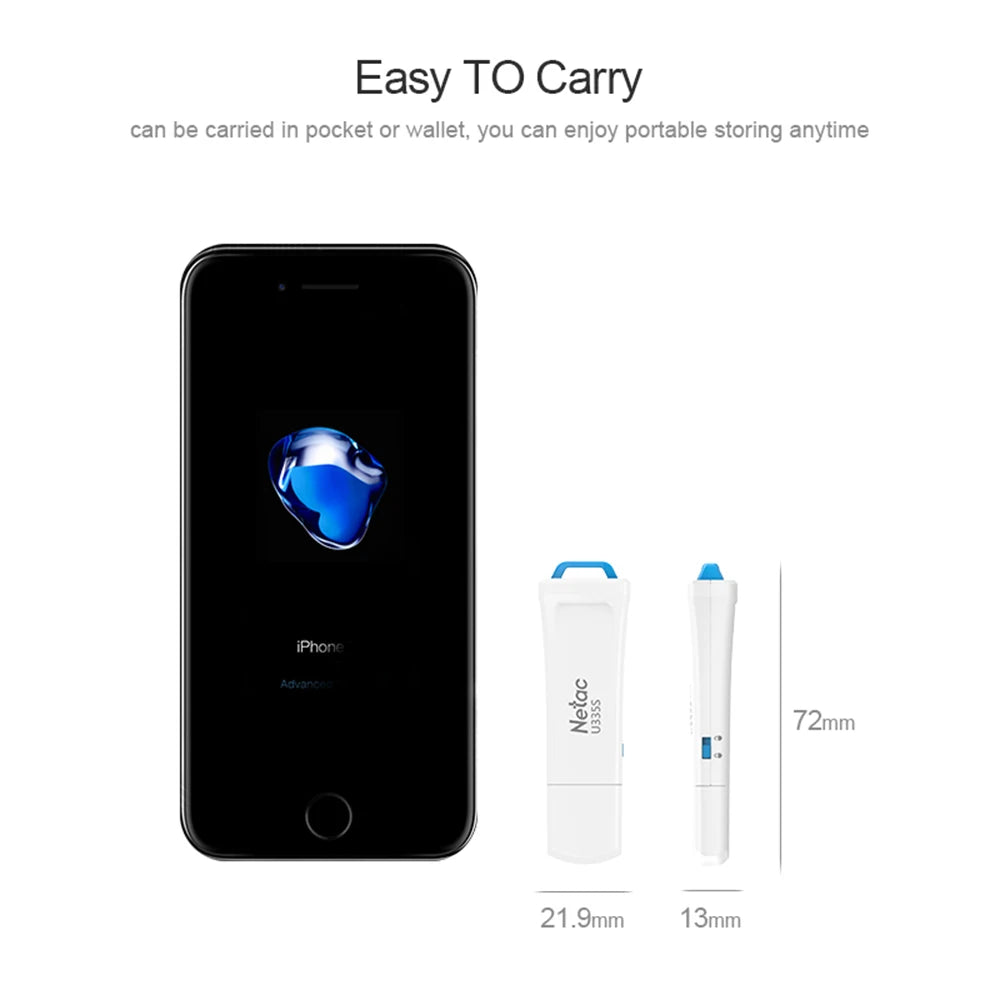 Netac Pendrive 64GB USB Flash Drive USB 3.0 Disk Key USB Stick Memory Disk Cheap Things for PC Laptop Car TV