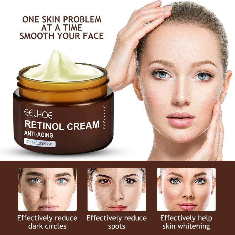 Retinol Anti Wrinkle Face Cream Set Anti-Aging Firming Lifting Fade Fine Line Serum Smooth Skin Whitening Moisturizing Skin Care