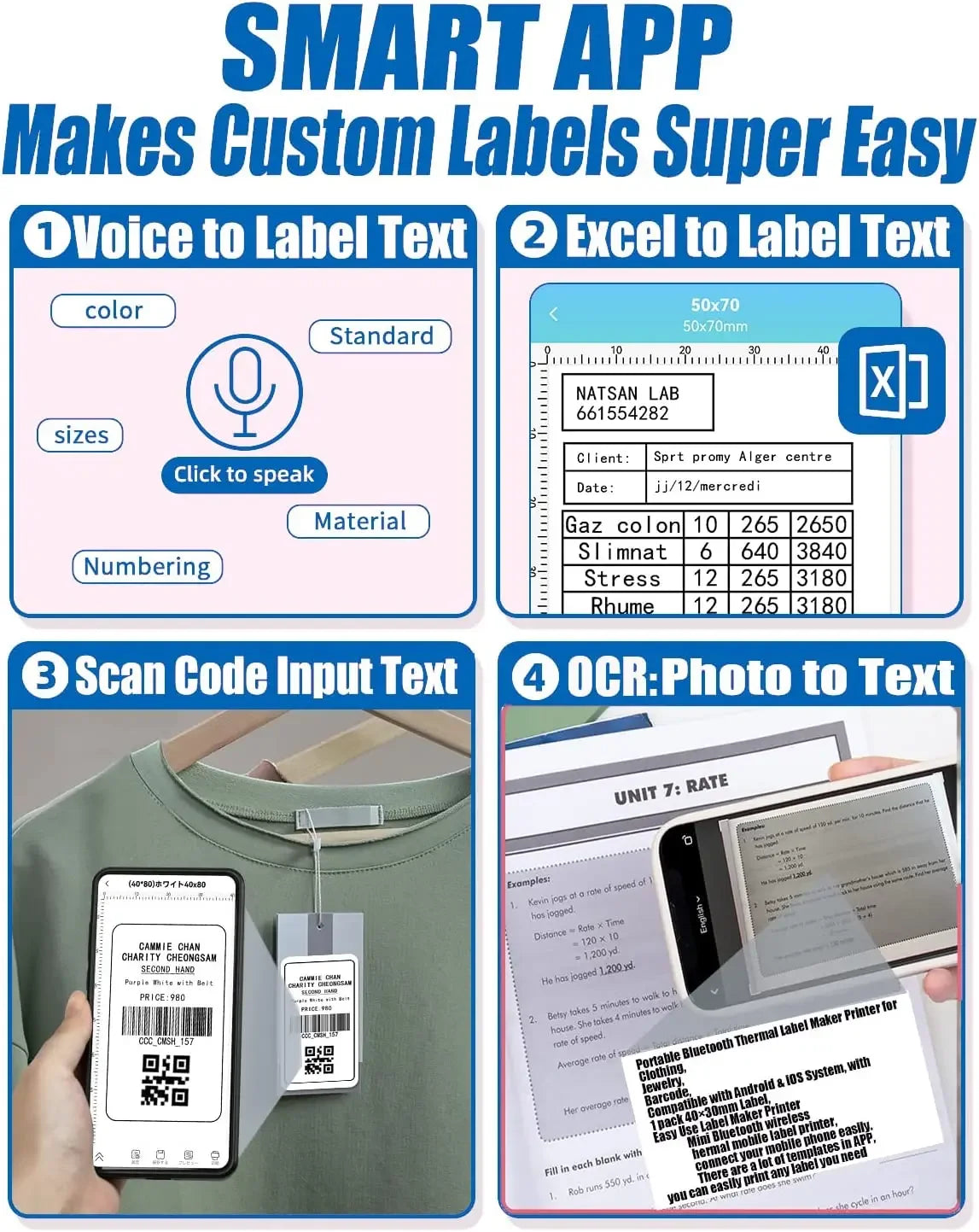 Phomemo M200 Bluetooth Thermal Label Printer Sticker Label Maker for Small Businesses Shipping and Address Labels (20-75mm)