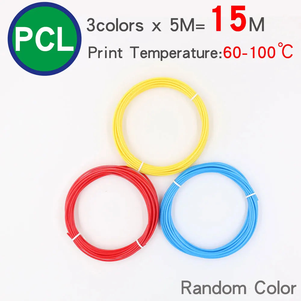 PCL Low Temperature 3D Pen Filament 1.75MM,Suitable For Low Temperature Children's 3D Pen, Bright Colors,Odorless and smokeless