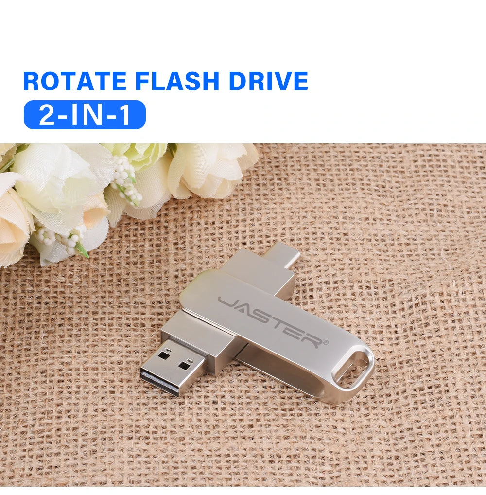 2 in 1 Otg TYPE-C USB-C Flash Pen Drive Metal Memory Stick Usb 2.0 Flash Disk 64G 2tb USB2.0 Dual C Pendrive flash drive 128gb