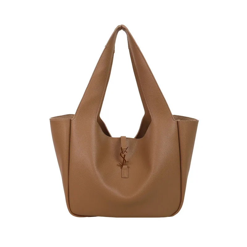 Luxury Shoulder Bag for Women 2025 - Minimalist Solid Color Tote, Spacious PU Leather Crossbody Purse, Elegant Underarm Handbag