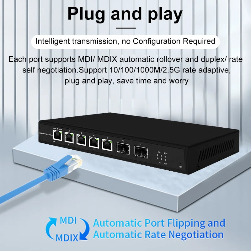 ONTi 5 Port Smart Web 2.5Gps with 2*10G SFP+ L2 Managed Switch and 5 or 8 Port L2 Web Managed 2.5Gps Switch