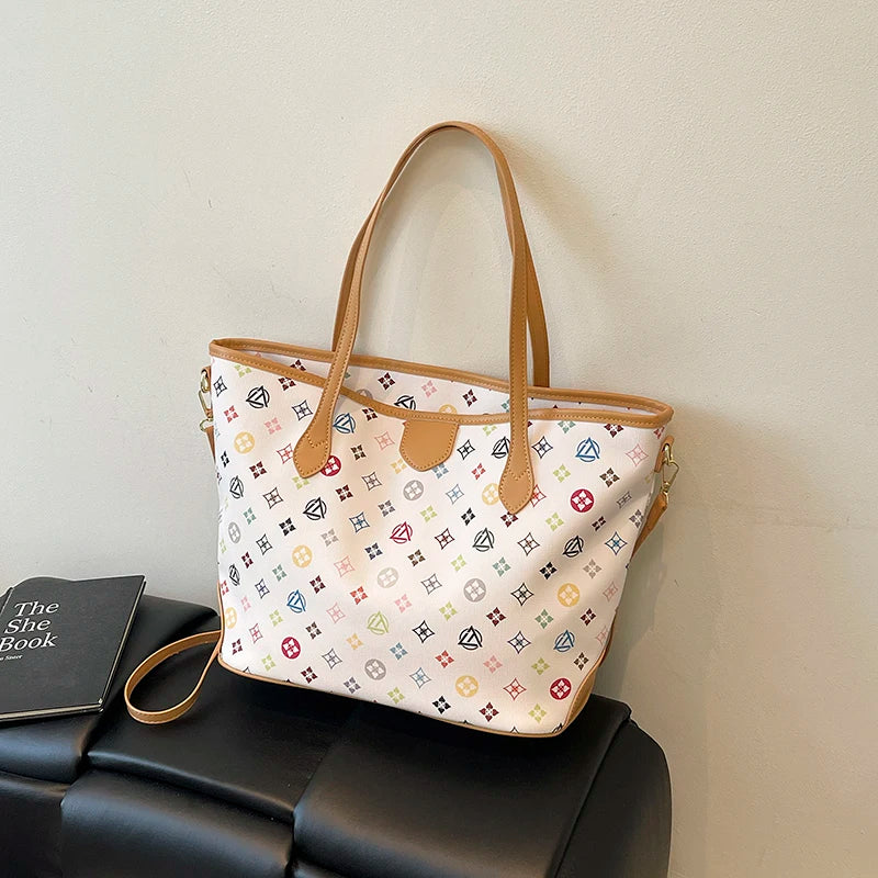 Premium Leather Tote Bag for Women Designer Crossbody Handbag Convertible Shoulder Purse Ladies Luxury Brand Spacious Travel Bag