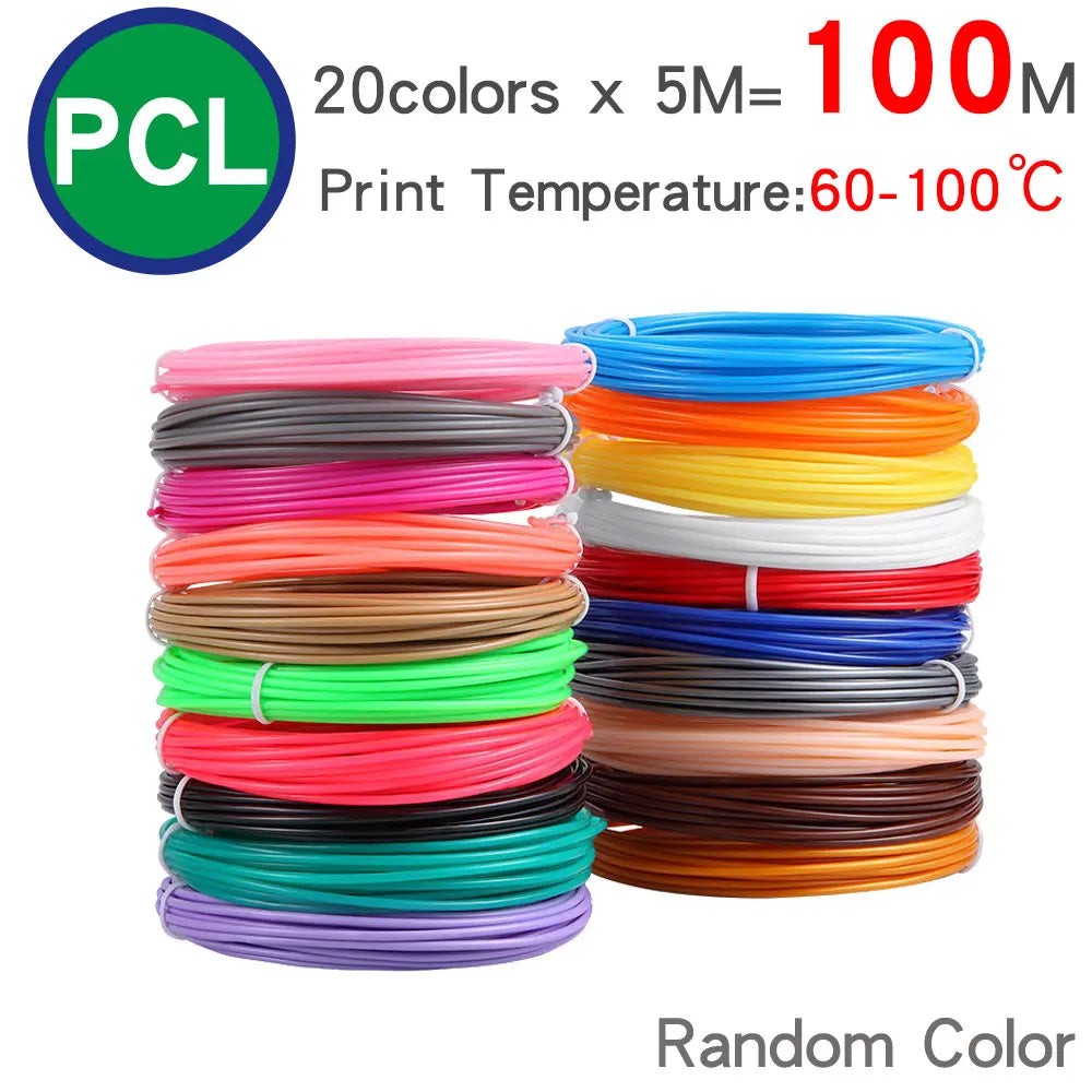 PCL Low Temperature 3D Pen Filament 1.75MM,Suitable For Low Temperature Children's 3D Pen, Bright Colors,Odorless and smokeless