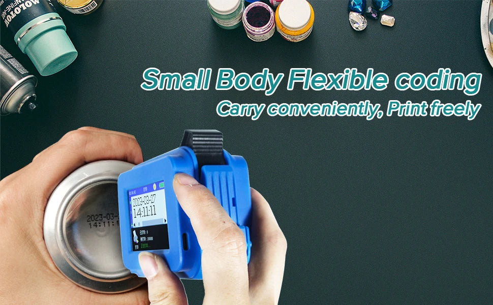 Mini Handheld Inkjet Printer with Fast-Drying Ink for Text QR Barcode Batch Number Logo Date Label Portable Coder Non-encrypted