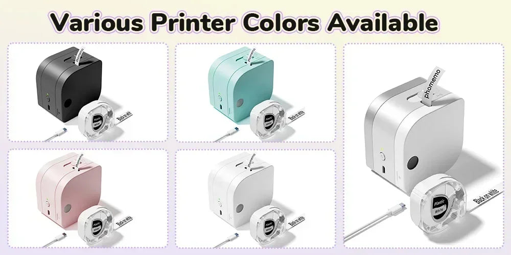 Phomemo Label Printer P12 PRO Portable Label Maker 12mm Rechargeable Bluetooth Inkless Printer Multiple Template for Office Home