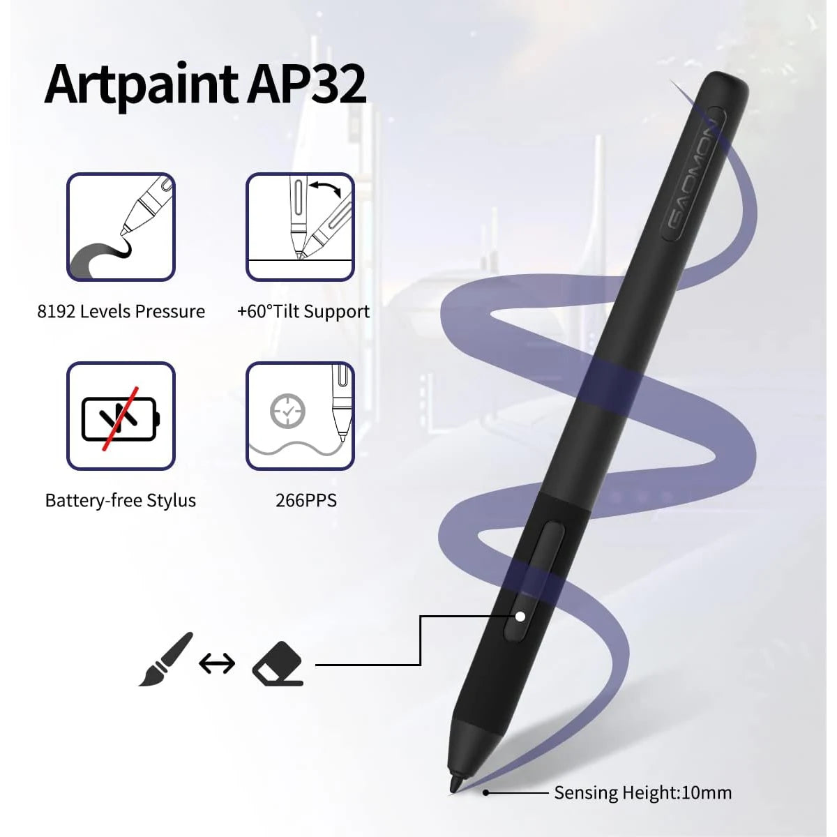 GAOMON Graphics Tablet PD2200 21.5 Inch Anti-Glare Screen Pen Display for Drawing with 8 Shortcut Keys Adjustable Stand Glove