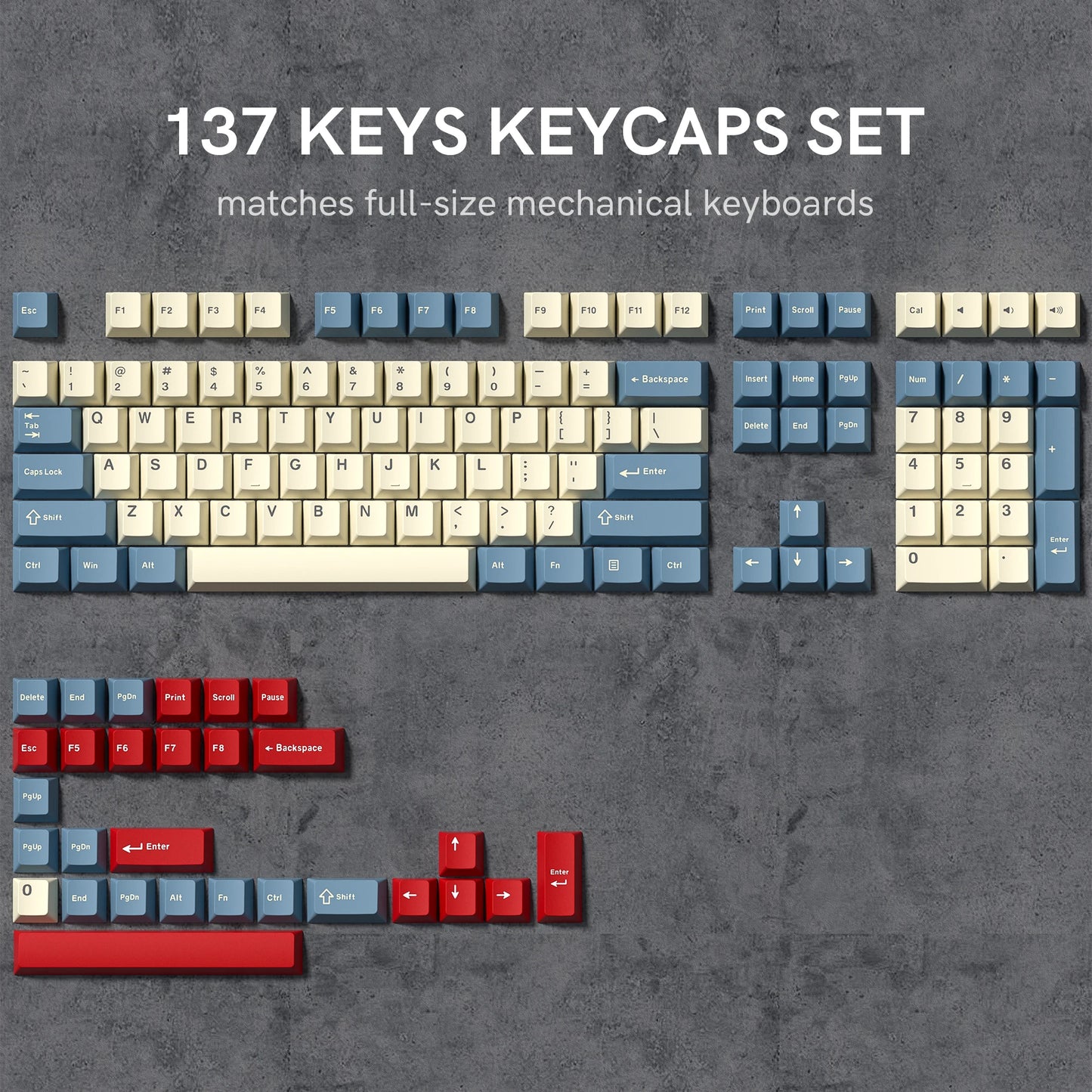 Womier 122 Keys Retro Black PBT Keycap Double Shot Cherry Profile Key caps for Cherry MX Switches Mechanical Gamer Keyboard