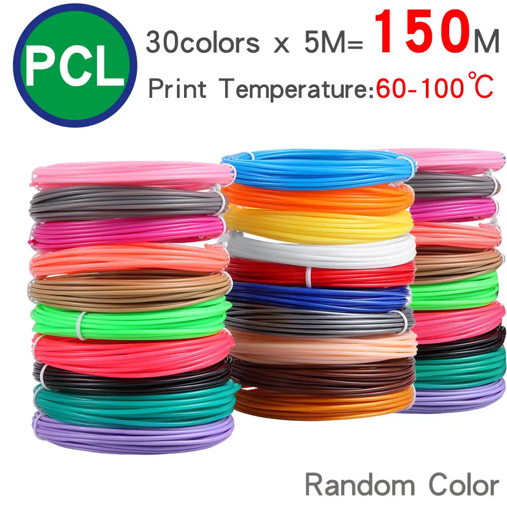 PCL Low Temperature 3D Pen Filament 1.75MM,Suitable For Low Temperature Children's 3D Pen, Bright Colors,Odorless and smokeless