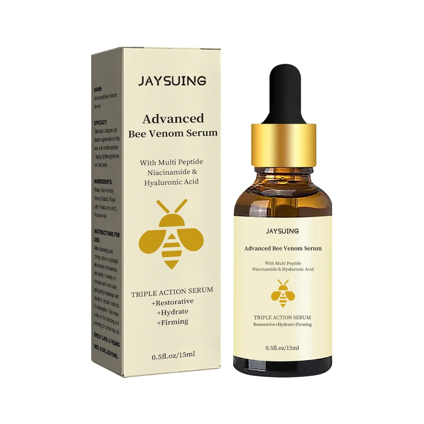 Bee Venom Anti Wrinkle Essence Younger Reduce Fine Lines Lifting Firming Repair Moisturize Tighten Whitening Facial Skin Care