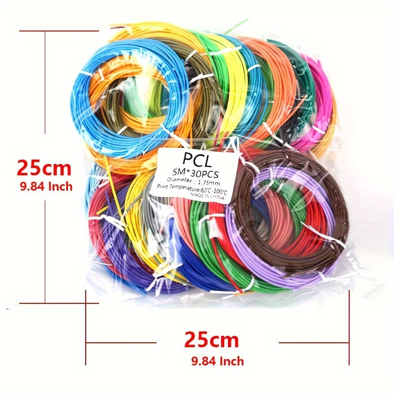 High Quality PCL Filament, Low Temperature 3D Pen Filament 1.75MM,Suitable For Low Temperature 3D Pen, Bright Colors, No Repetit