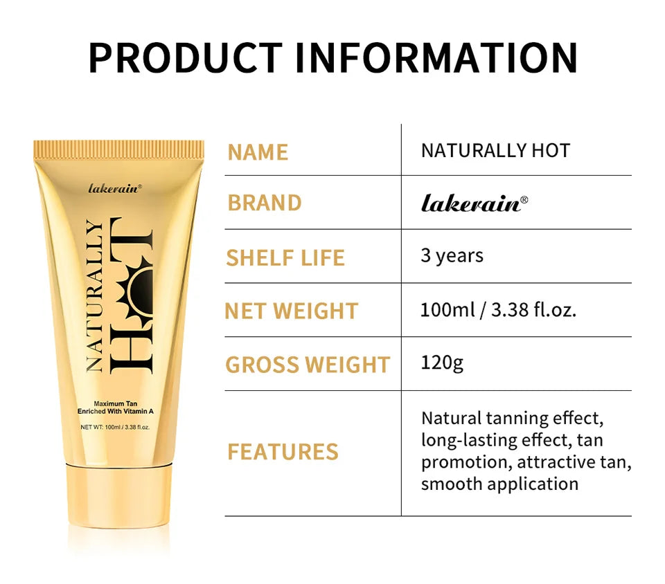 AG Hot Tanning Cream long-lasting Promote Tanning Cream for Bronzers Skin Smooth Application Non Sticky For All Skin Types Care