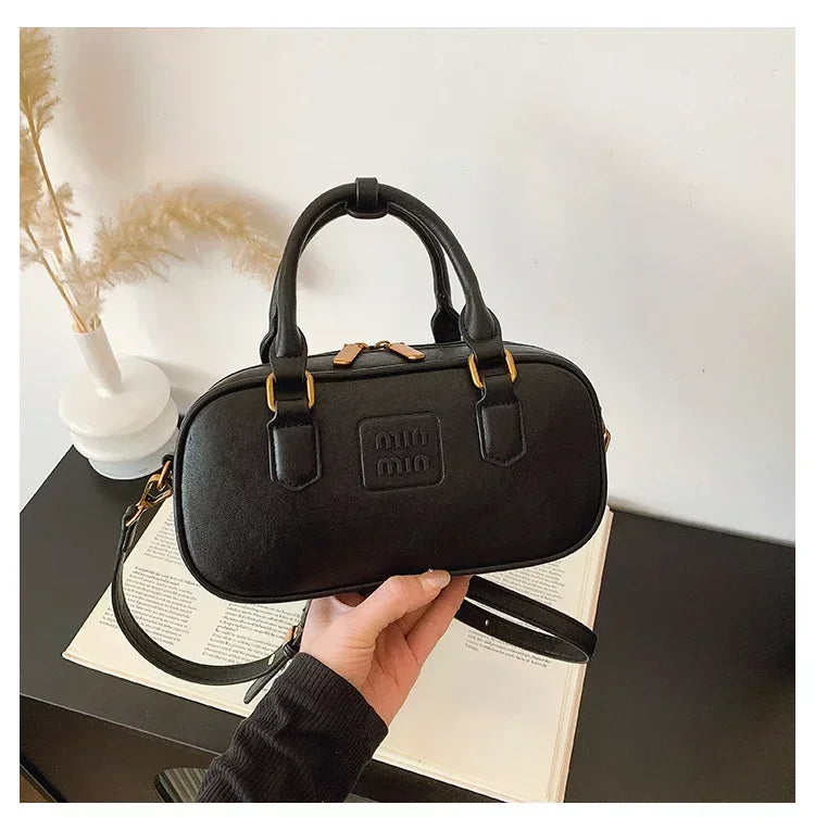 High-End Designer Tote Bag Solid Color Large Capacity Shopper Minimalist Leather Messenger Purse for Women
