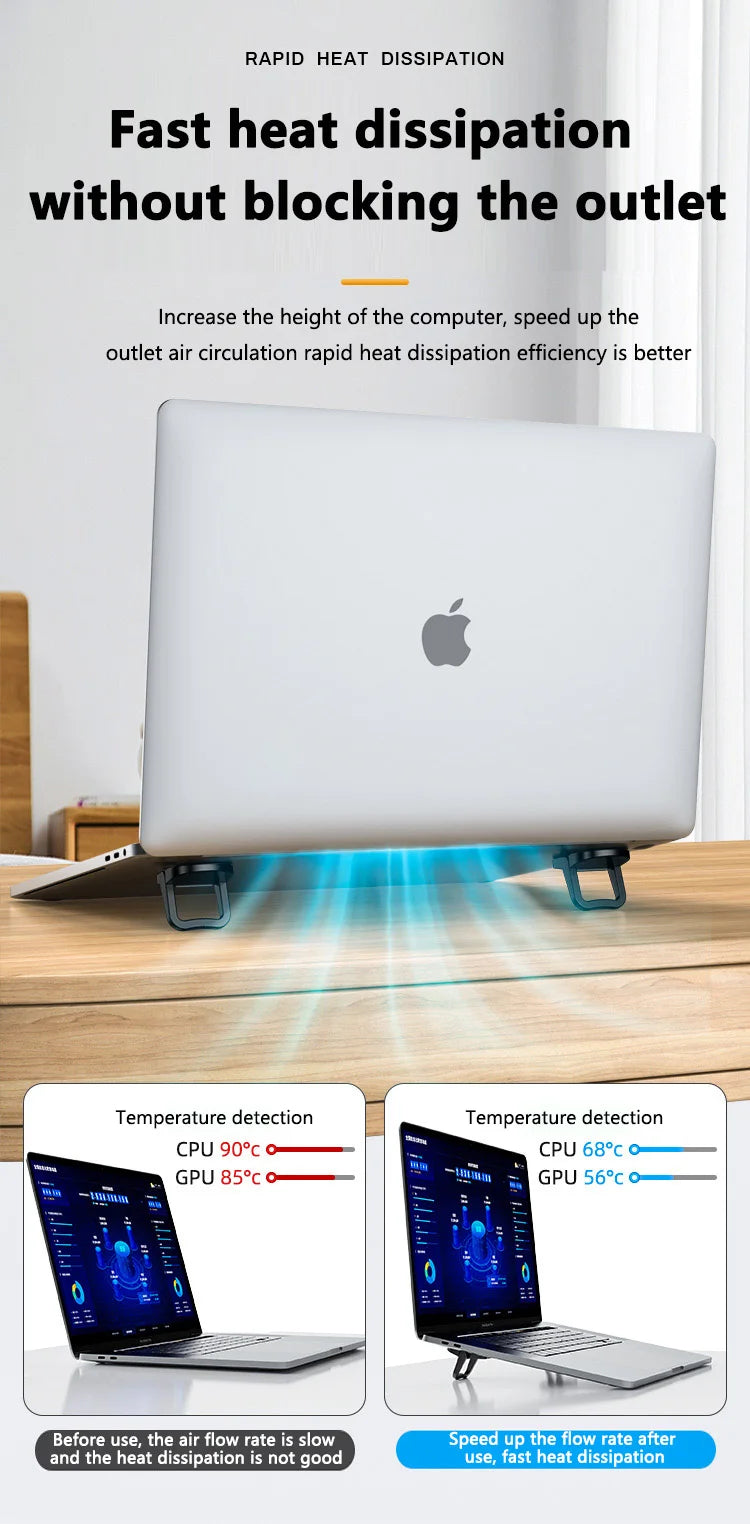 Foldable Laptop Stand Portable Notebook Support Base Holder Adjustable Riser Cooling Bracket Universal for Laptop Tablet