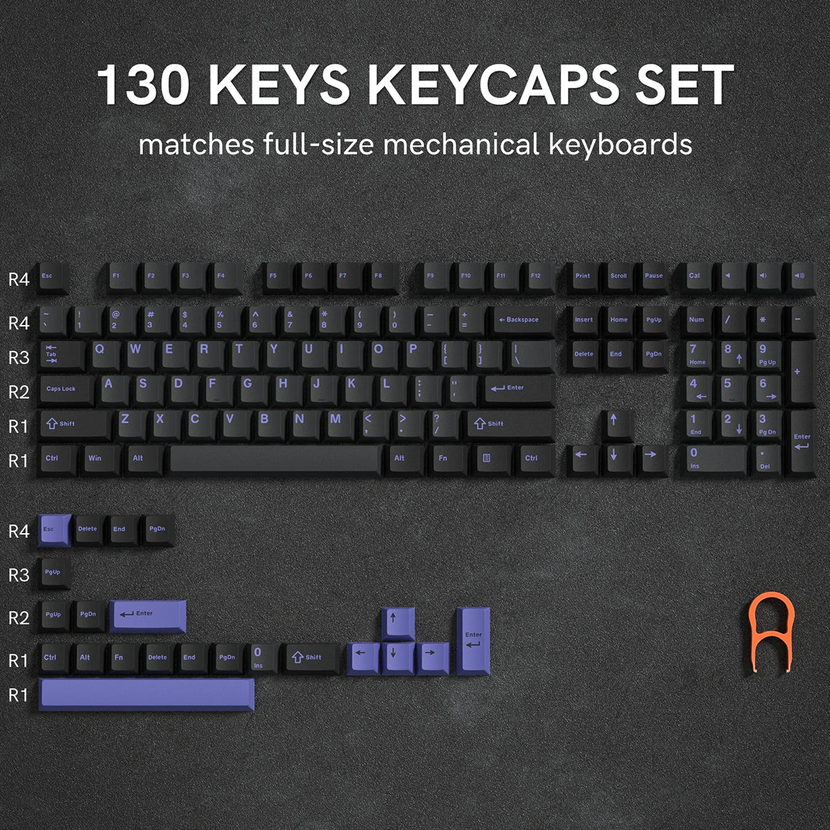 Womier 122 Keys Retro Black PBT Keycap Double Shot Cherry Profile Key caps for Cherry MX Switches Mechanical Gamer Keyboard