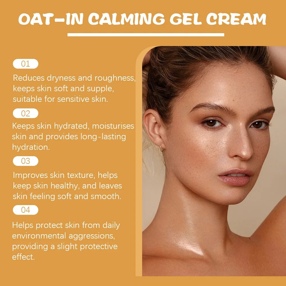 Repair Oatmeal Gel Moisturizing Cream, Suitable for Skin Types, Skin Care, Moisturizing Dry Skin Cream, Suitable for Home, Travel, Ideal Gift