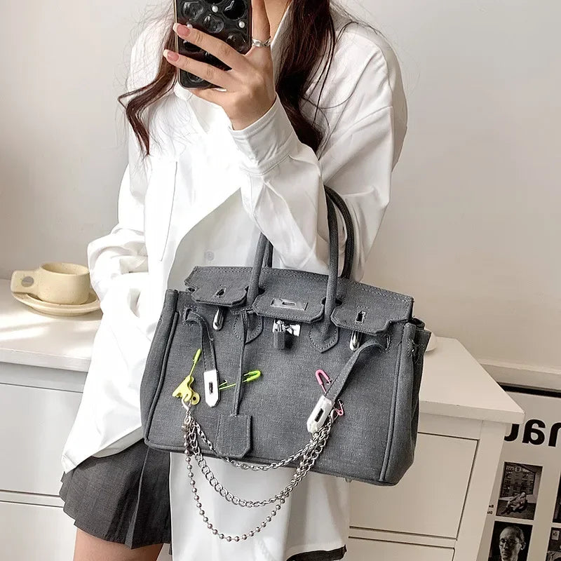 Vintage Distressed Denim Crossbody Bag 2025 Spring Summer Boho Chic Shoulder Purse for Women - Funny Ripped Designer Handbag