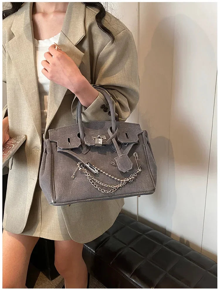 Vintage Distressed Denim Crossbody Bag 2025 Spring Summer Boho Chic Shoulder Purse for Women - Funny Ripped Designer Handbag