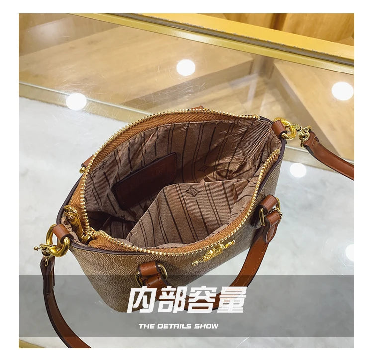 Chic Vintage Messenger Bag For Women - High-Quality Leather Crossbody Purse With Modern Minimalist Luxury Designer Style