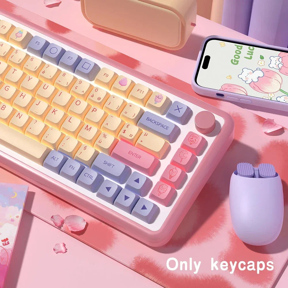QWERTZ Nordic Keycaps Spanish/German/Portuguese AZERTY Keycap Marshmallow Keycaps XDA Profile Keycaps for Mechanical Keyboard