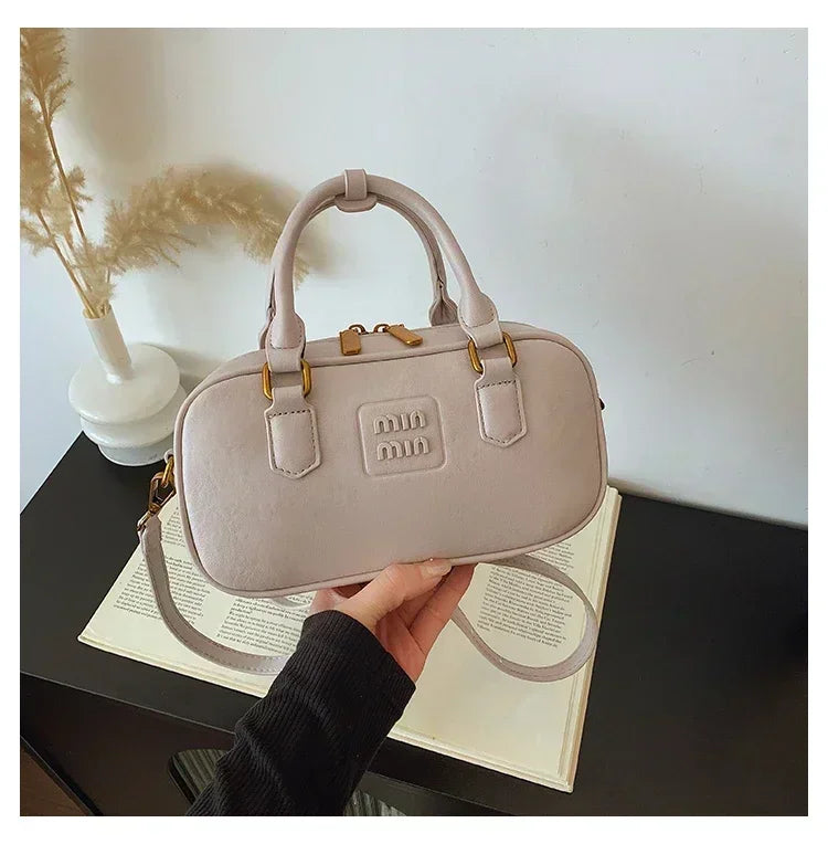 High-End Designer Tote Bag Solid Color Large Capacity Shopper Minimalist Leather Messenger Purse for Women