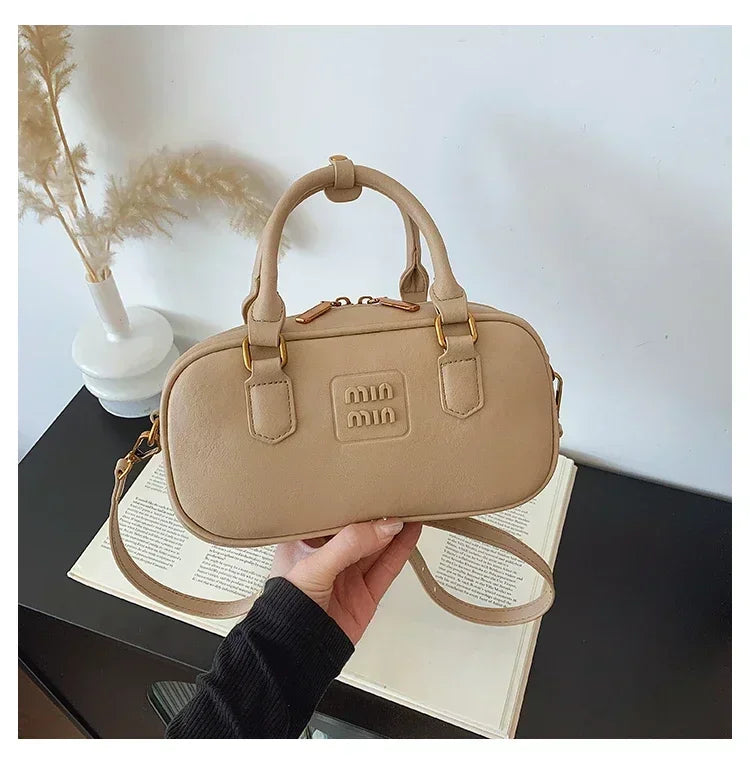 High-End Designer Tote Bag Solid Color Large Capacity Shopper Minimalist Leather Messenger Purse for Women