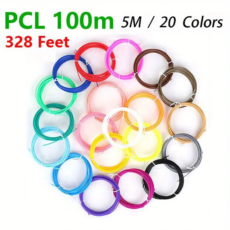 High Quality PCL Filament, Low Temperature 3D Pen Filament 1.75MM,Suitable For Low Temperature 3D Pen, Bright Colors, No Repetit
