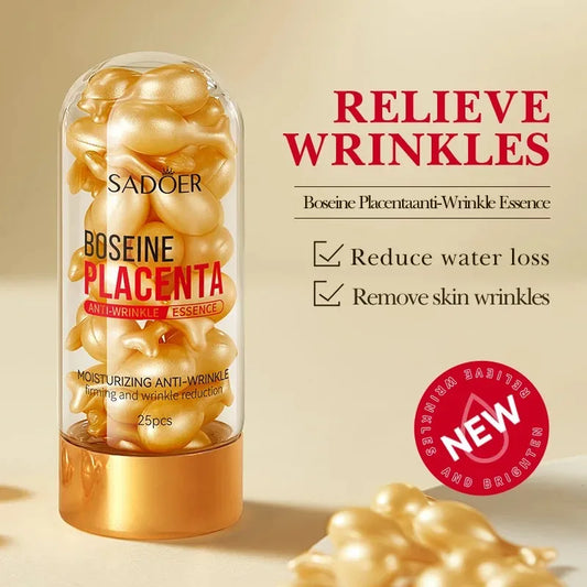 25pcs Placenta Capsules Serum Spot Acne Remover Whitening Face Serum Anti-Wrinkle Firming Brighten Skin Care Cosmetics Essence