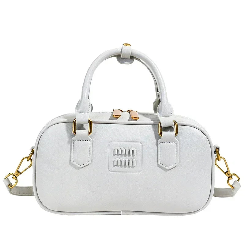 High-End Designer Tote Bag Solid Color Large Capacity Shopper Minimalist Leather Messenger Purse for Women
