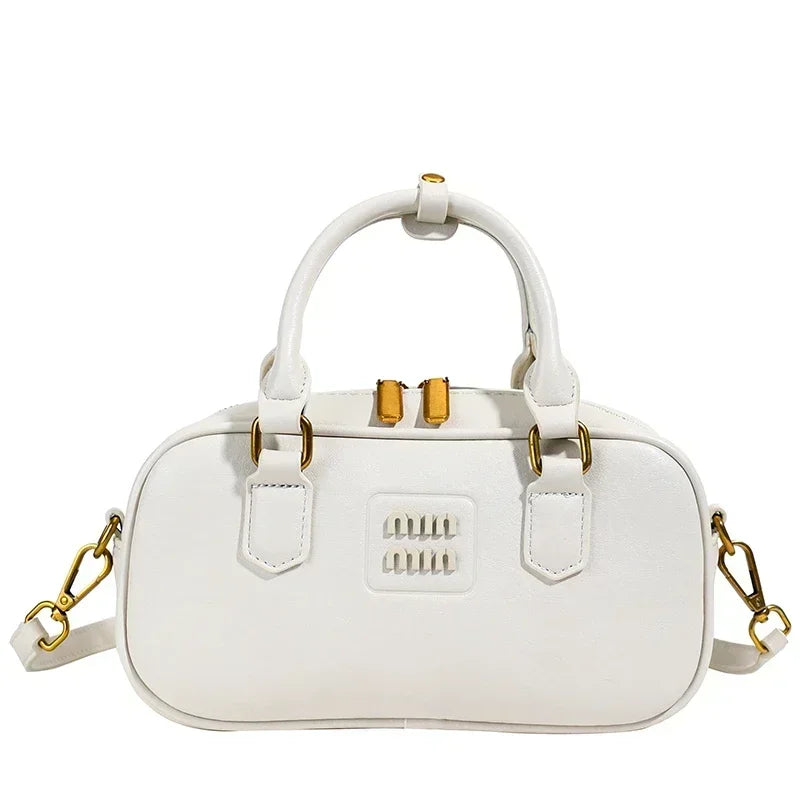 High-End Designer Tote Bag Solid Color Large Capacity Shopper Minimalist Leather Messenger Purse for Women
