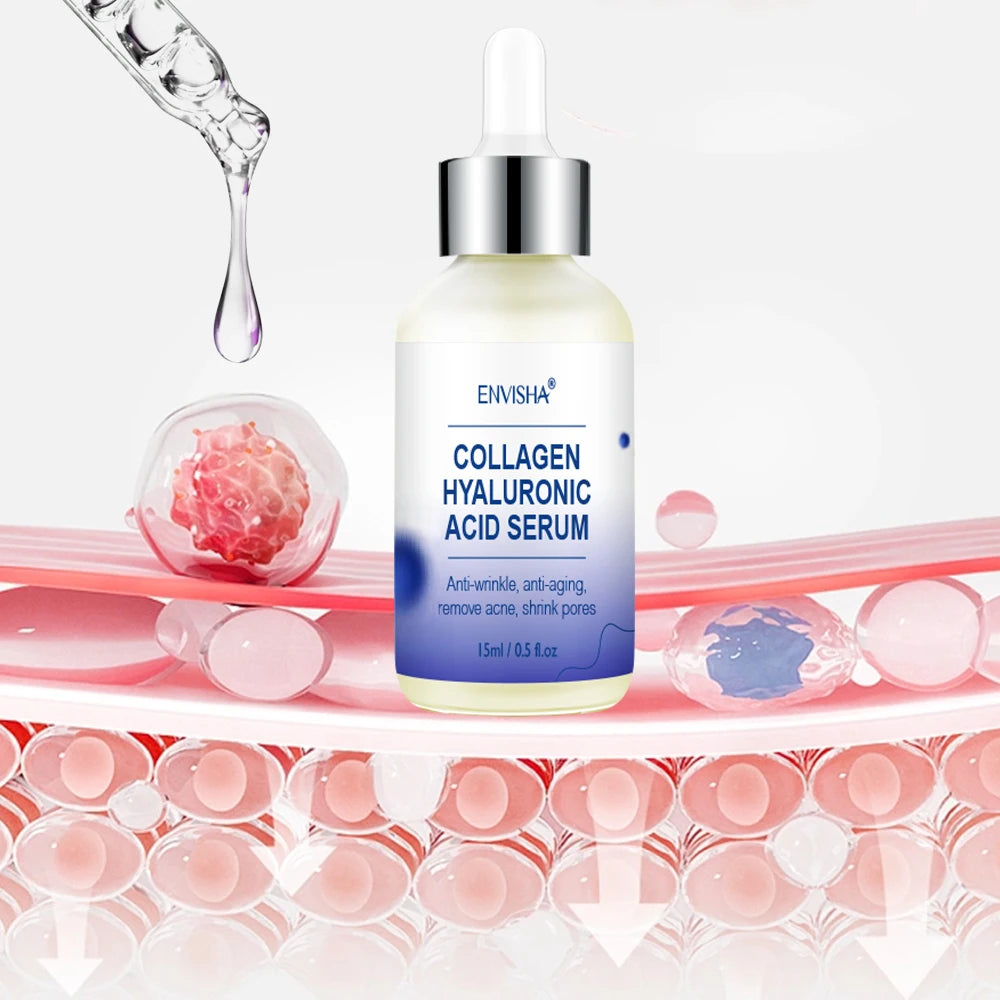 ENVISHA Face Skin Care Collagen Hyaluronic Acid Serum Retinol Vitamin Anti-Aging Wrinkle Moisturizing Whitening Shrink Pores
